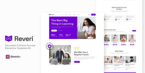 Reveri – Education & Online Courses Elementor Template Kit