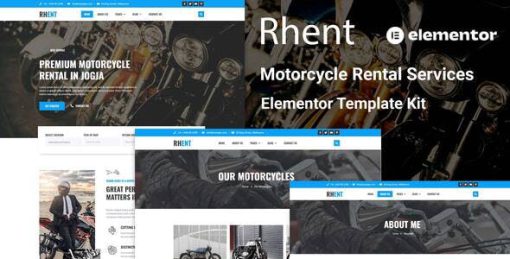 Rhent – Motorcycle Rental Services Elementor Template Kit