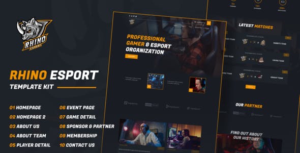 Rhino – Esports & Gaming Elementor Template Kit Rhino – Esports & Gaming Elementor Template Kit