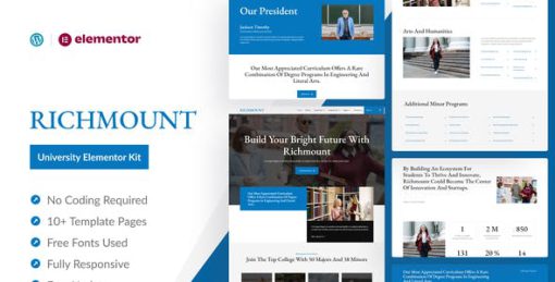 Richmount University – Education Elementor Pro Template Kit