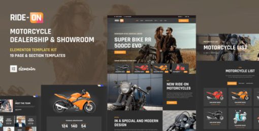 Ride ON – Motorcycle Dealership WordPress Elementor Template Kit