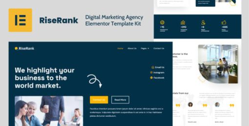 Riserank – Digital Marketing Agency Elementor Template Kit