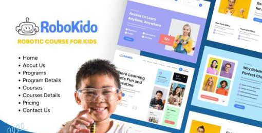 Robokido – Online Learning Courses for Kids Elementor Template Kit