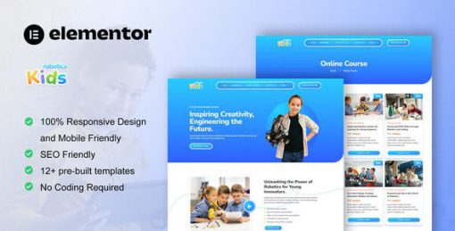 RoboticaKids – Kid Robotic School Elementor Pro Template Kit