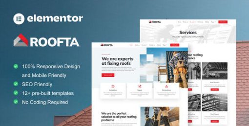 Roofta – Roofing Services Elementor Template Kit