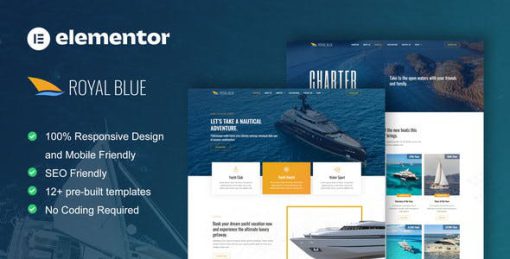 RoyalBlue – Yacht Club & Boat Rental Elementor Template Kit