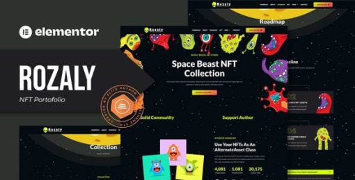 Rozaly – NFT Portofolio Elementor Template Kit