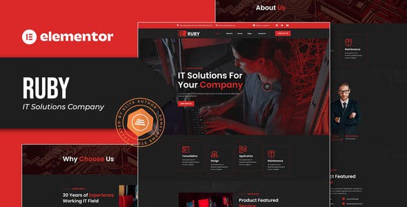 Ruby – IT Solutions Company Elementor Template Kit Ruby – IT Solutions Company Elementor Template Kit