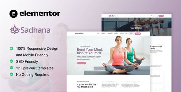 Sadhana – Yoga Teacher & Studio Elementor Template Kit Sadhana – Yoga Teacher & Studio Elementor Template Kit