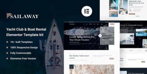 Sailaway – Yacht Club & Boat Rental Elementor Template Kit