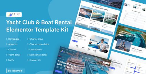 Saile | Yacht Club & Boat Rental Elementor Template Kit