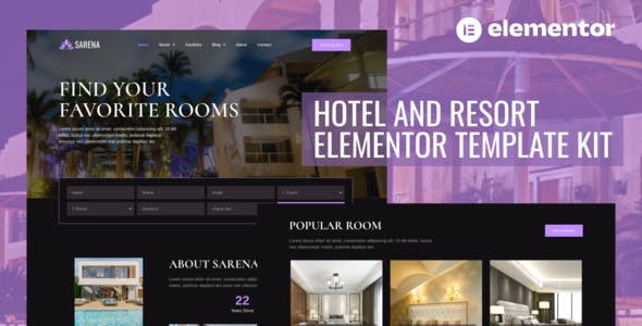 Sarena – Hotel & Resort Elementor Template Kit Sarena – Hotel & Resort Elementor Template Kit