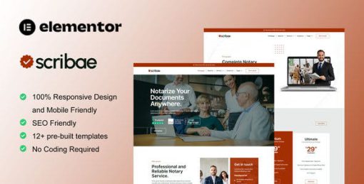 Scribae – Notary & Legal Service Elementor Template Kit
