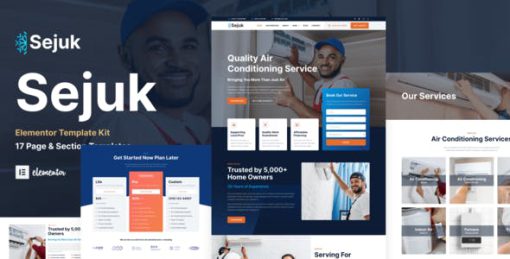 Sejuk – Air Conditioner & HVAC Repair Service Elementor Pro Template Kit