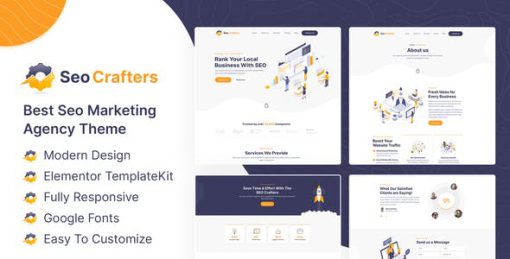 SEOCrafters – Marketing Agency Elementor Template Kit
