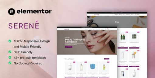 Serene – Beauty Shop & Skincare Elementor Pro Template Kit