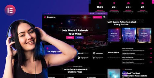 Singsong – Karaoke Rooms & Dj Clubbing Elementor Template Kit
