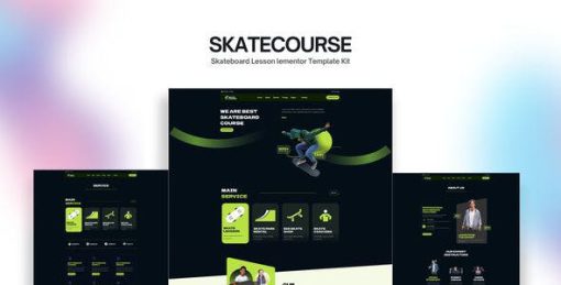 Skatecourse – Skateboard Lesson Elementor Kit