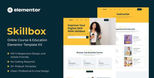 Skillbox – Online Course & Education Elementor Template Kit