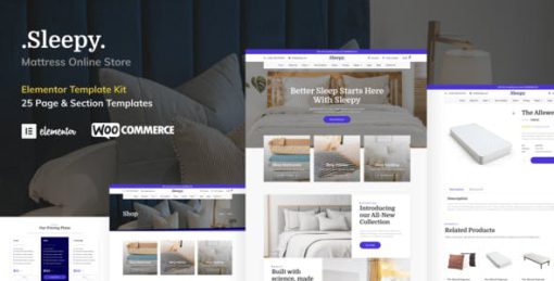 Sleepy – Mattress & Bedding Online Store Elementor Pro Template Kit