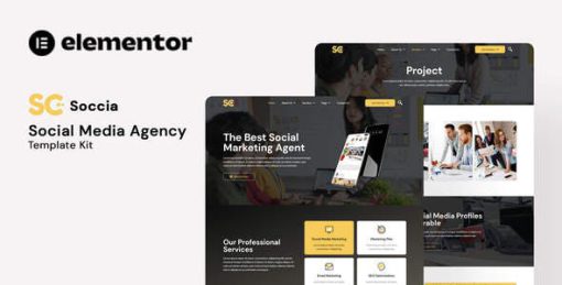 Soccia – Social Media Agency Elementor Template Kit