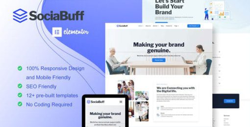 SociaBuff – Social Media & Digital Agency Elementor Template Kit