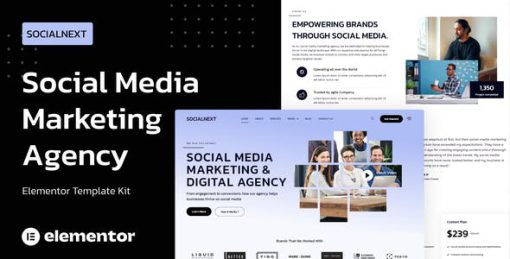 Socialnext – Social Media Marketing Agency Elementor Pro Template Kit