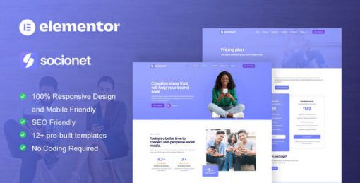 Socionet – Social Media Marketing Agency Elementor Template Kit
