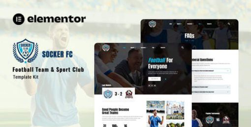Socker – Football Team & Sports Club Elementor Template Kit
