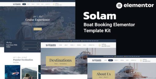 Solam – Boat Booking Elementor Pro Template Kit