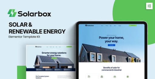 Solarbox – Solar & Renewable Energy Elementor Template Kit