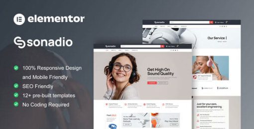Sonadio – Woocommerce Audio Store Elementor Pro Template Kit