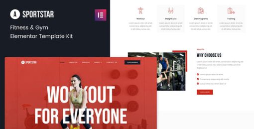 Sportstar – Fitness & Gym Elementor Template Kit