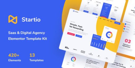 Startio – Saas & Digital Agency Elementor Template Kit
