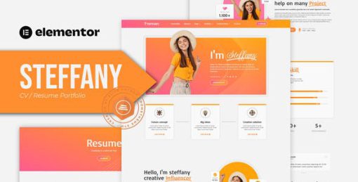Steffany – CV Resume Elementor Pro Template Kit