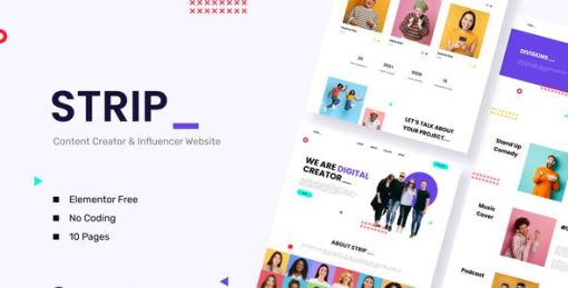 Strip – Content Creator & Influencer Elementor Template Kit