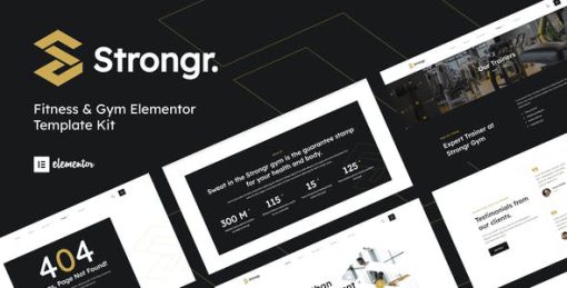 Strongr – Fitness & Gym Elementor Template Kit