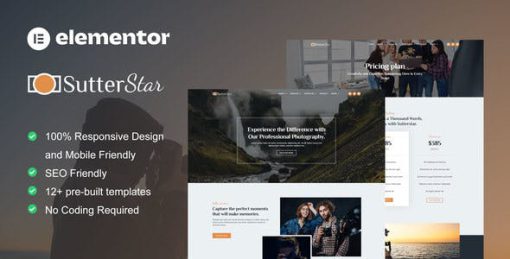 SutterStar – Photography Services & Portfolio Elementor Template Kit