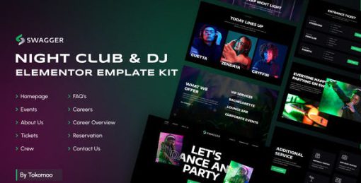 Swagger | Night Club & DJ Elementor Template Kit