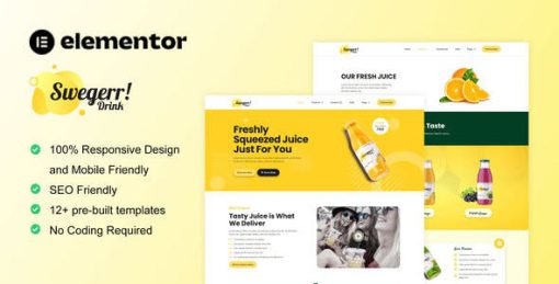 Swegerr – Juice & Fresh Drink Elementor Template Kit