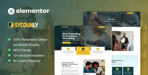 Sycounly – Psychology & Counseling Services Elementor Pro Template Kit