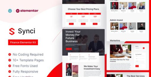 Synci – Finance Elementor Pro Template Kit