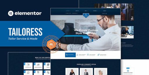 Tailoress – Tailor Service & Made Elementor Template Kit