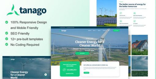 Tanago – Green Renewable Energy Elementor Template Kit