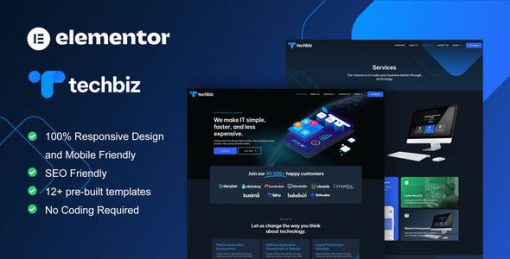 TechBiz – Tech Company Elementor Pro Template Kit