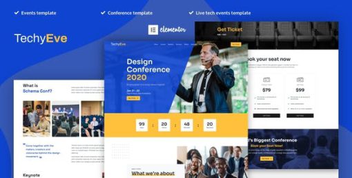 TechyEve – Event & Conference Elementor Pro Template Kit