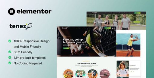 Tenez – Tennis School & Club Elementor Template Kit