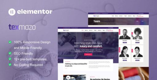 Texmazo – Textile & Garment Industry Elementor Template Kit