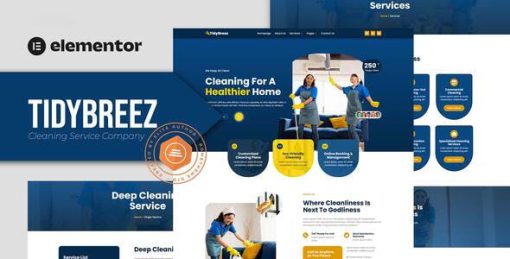 Tidybreez – Cleaning Service Company Elementor Template Kit