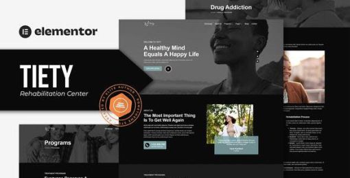 Tiety – Addiction Recovery and Rehabilitation Center Elementor Template Kit